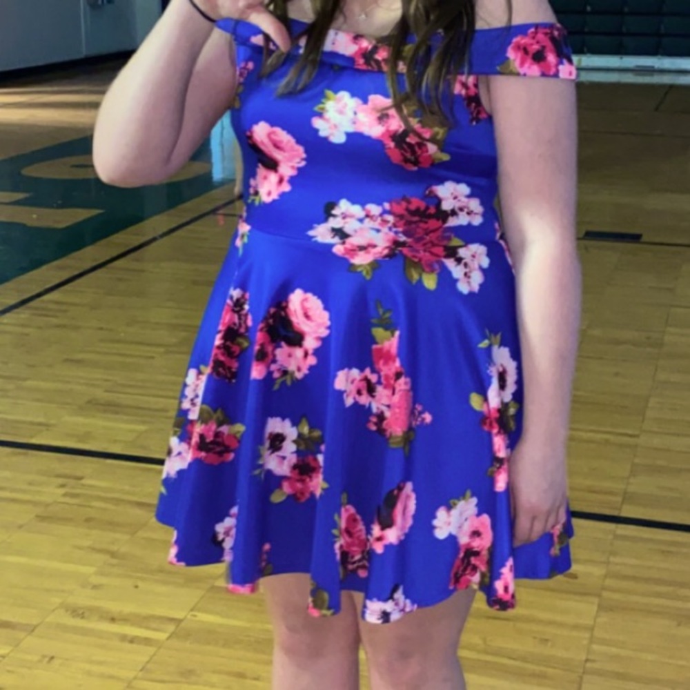 Blue floral dress